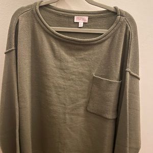 Pink Lily Cozy Up Pocket Sweater